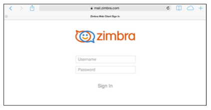 Access to Zimbra Webmail - Access to Zimbra Webmail